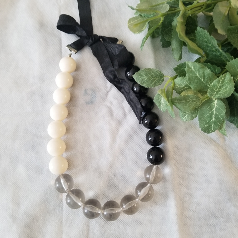 Black and White Beaded Necklace
